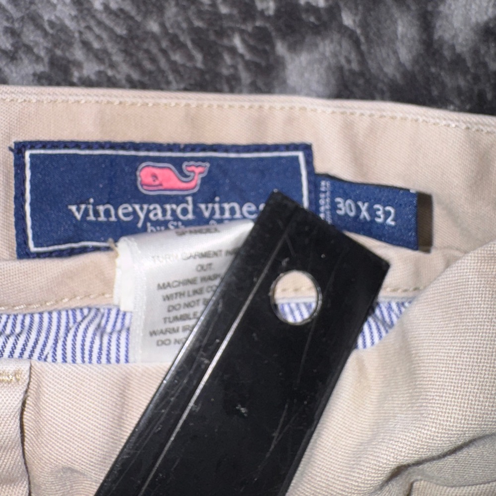 Vineyard Vines Breaker Pants Mens 30x32 Khaki Tan Straight Leg Chino Twill - Picture 3 of 8
